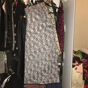 Missoni knit one-shoulder dress w/ leather trim